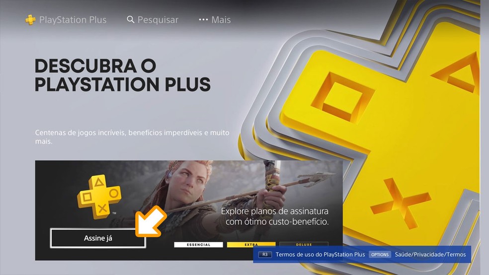 Na página do PS Plus na PlayStation Store selecione "Assine já" para prosseguir — Foto: Reprodução/Rafael Monteiro