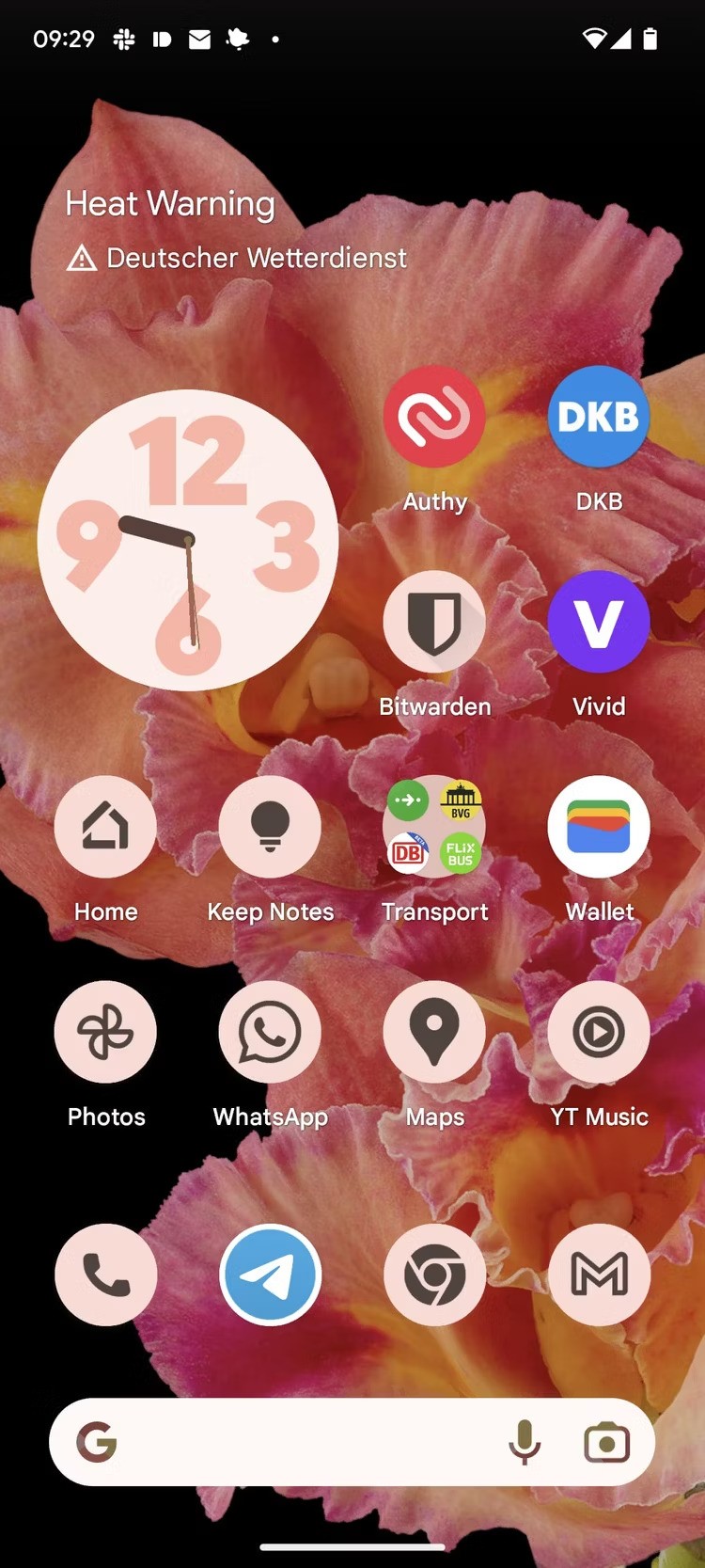 Android 13 terá ícones coloridos para aplicativos que não sejam da Google também; WhatsApp, Signal e 1Password são alguns dos principais a testar modelo customizável — Foto: Divulgação/Android Police