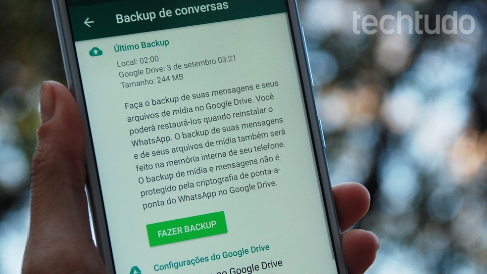 WhatsApp agora tem opção para criptografar backup de conversas; entenda — Foto: Raquel Freire/TechTudo