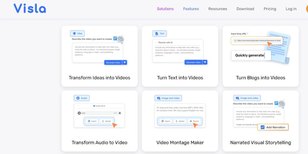 O Visla é uma plataforma de edição de vídeo completa, com diversos recursos para editar e customizar conteúdos. — Foto: Foto: Reprodução/Juliana Villarinho