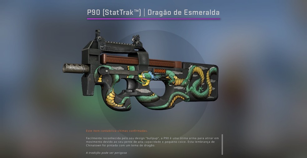 P90 (StatTrakTM) | Emerald Dragon — Foto: Reprodução/Valve