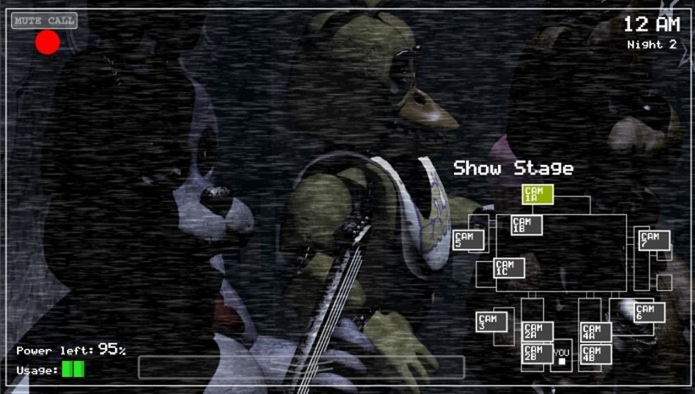 A maioria dos inimigos começam no Show Stage — Foto: Divulgação/Five Nights at Freddy's