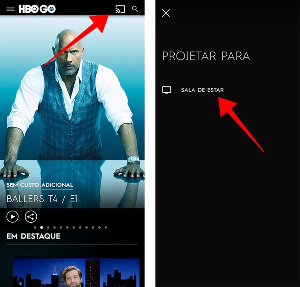 HBO Go tem suporte nativo ao Chromecast para transmitir vídeos na TV — Foto: Reprodução/Paulo Alves