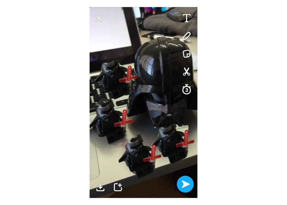 Como usar a tesoura para cortar partes de um Snap no Snapchat — Foto: Reprodução/Felipe Vinha