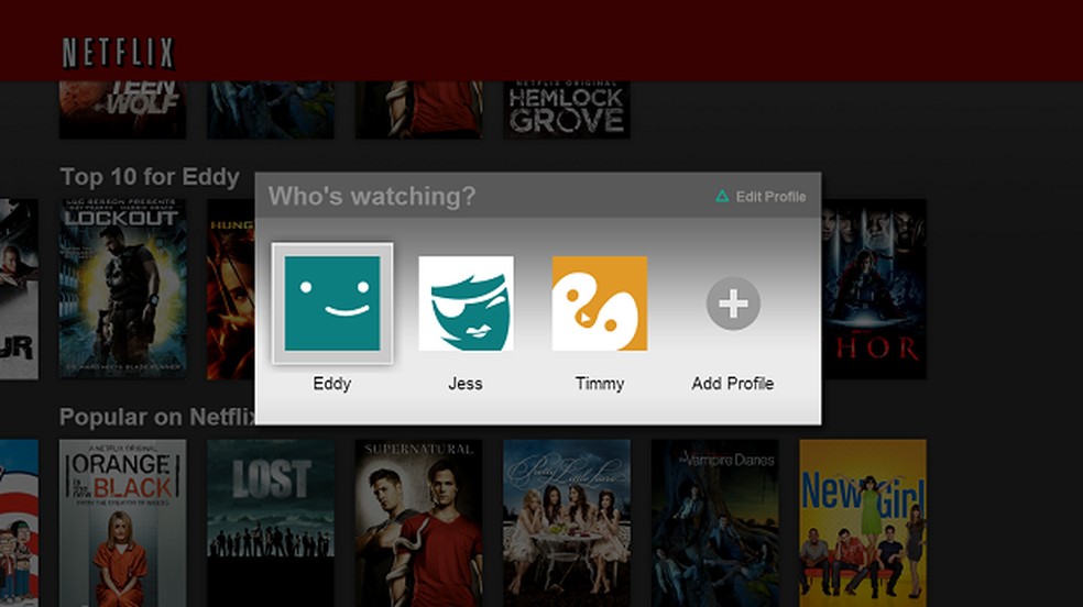 Perfis aparecerão na tela inicial do Netflix (Foto: Divulgação) — Foto: TechTudo