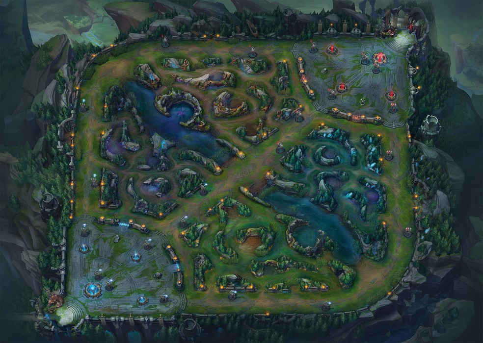 Summoner's Rift é o principal mapa do LoL — Foto: Divulgação/Riot Games