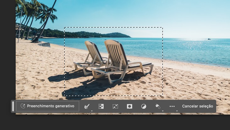 Preenchimento generativo do Photoshop possibilita adicionar ou excluir elementos no Photoshop