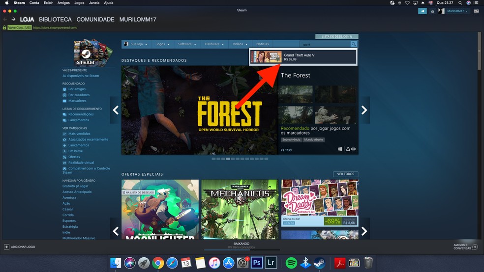 Como receber alertas de jogos favoritos em promoção na Steam — Foto: Reprodução/Murilo Molina