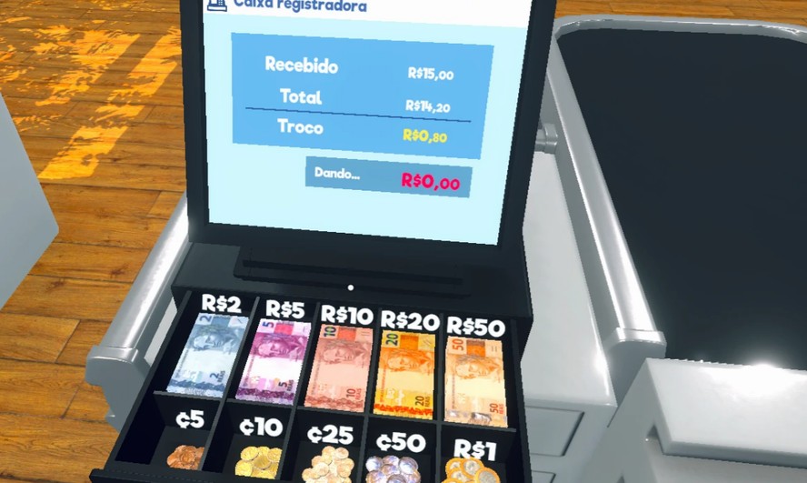 Dinheiro em Reais em Supermarket Simulator