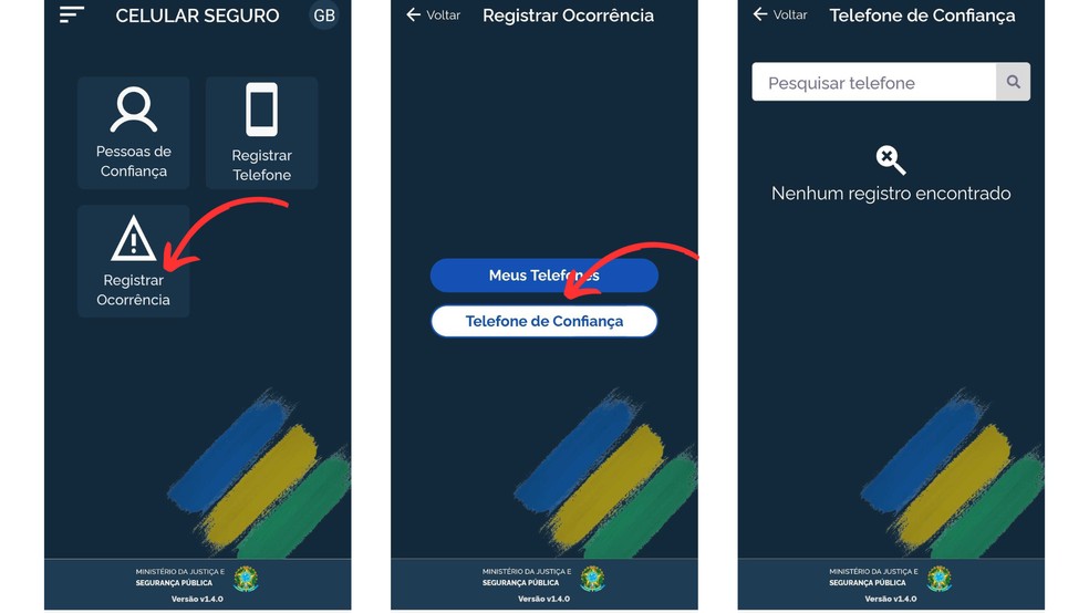 Como registrar ocorrência no app Celular Seguro — Foto: Reprodução/TechTudo