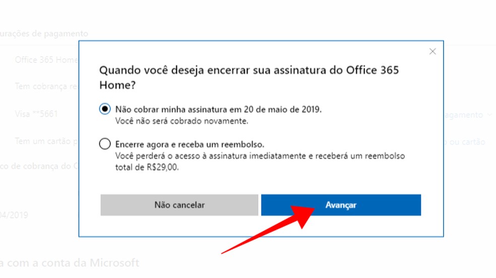 Cancele imediatamente ou no fim do ciclo de pagamento — Foto: Reprodução/Paulo Alves