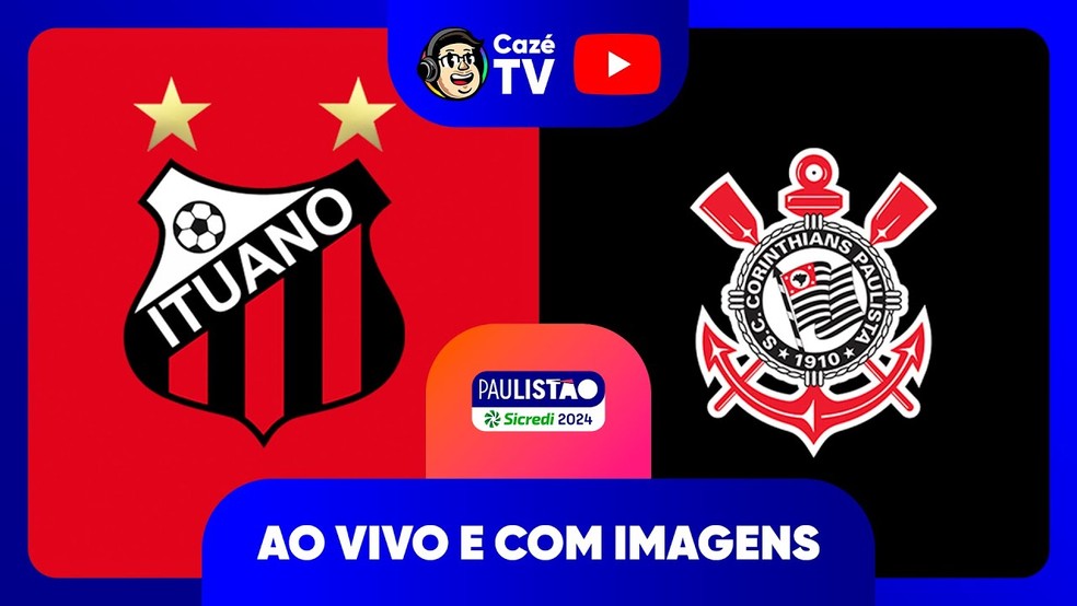 Ituano e Corinthians medem forças pela segunda rodada do Paulista; como assistir na CazéTV — Foto: Divulgação/CazéTV