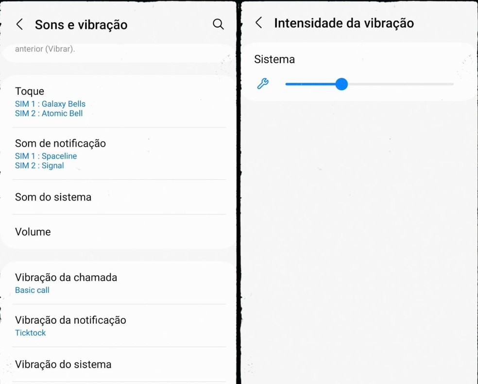 Recurso permite que celular Samsung vibre com ligação perdida — Foto: Reprodução/Gisele Souza