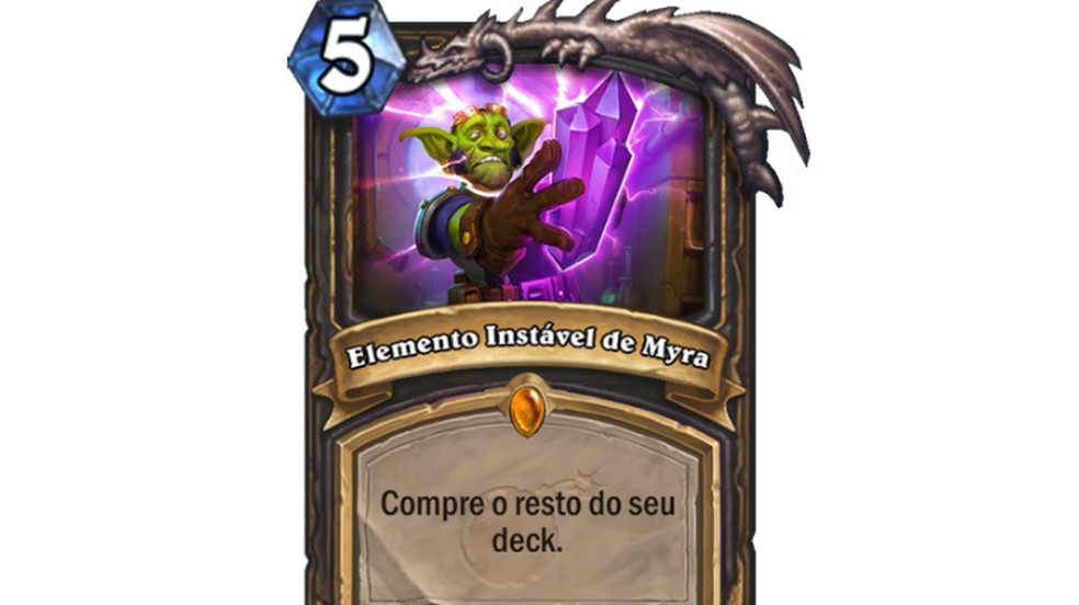 Elemento Instável de Myra permite que você saque cartas até completar a mão, mas seu baralho é queimado em troca — Foto: Divulgação/Blizzard