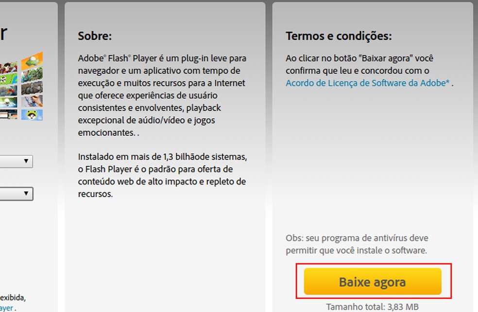 Iniciando o download do Flash Player para Linux (Foto: Reprodução/Edivaldo Brito) — Foto: TechTudo