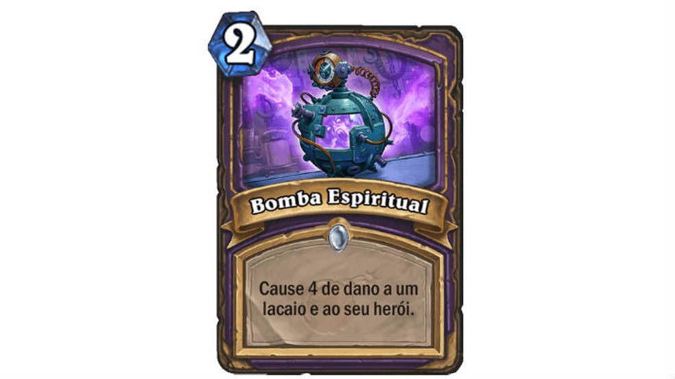 Bomba Espiritual causa dano em um lacaio inimigo, mas seu herói também sofre quatro de dano em troca — Foto: Divulgação/Blizzard