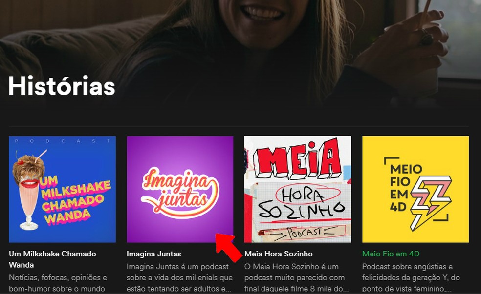 Selecione um programa para ouvir seus episódios no Spotify — Foto: Reprodução/Rodrigo Fernandes