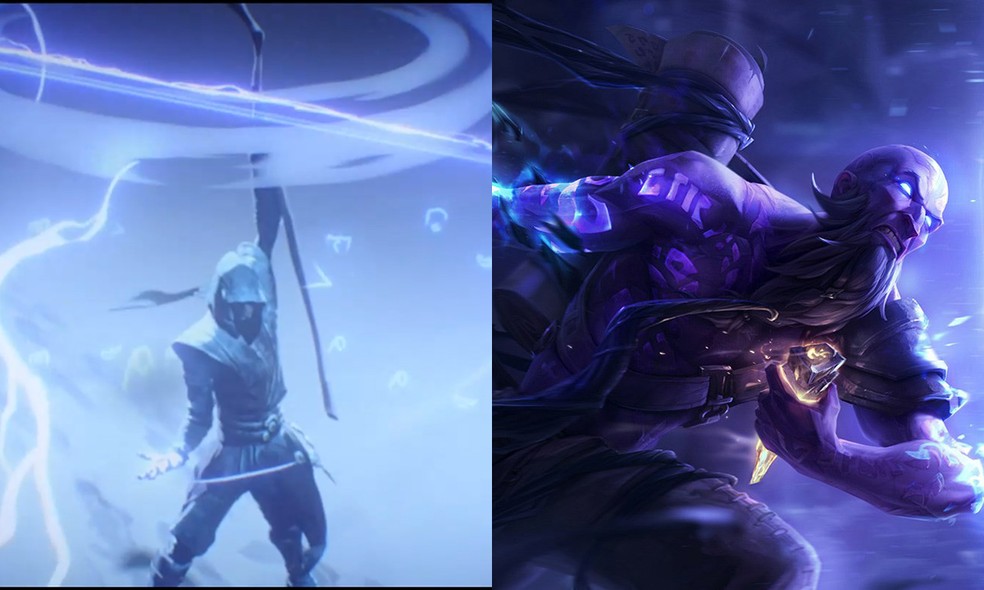 Ryze aparece apenas em um flashback em Arcane — Foto: Reprodução/Netflix e Riot Games