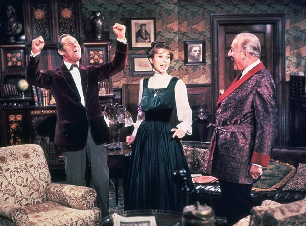 Audrey Hepburn, Rex Harrison, e Wilfrid Hyde-White em Minha Bela Dama (1964) — Foto: Divulgação/IMDb