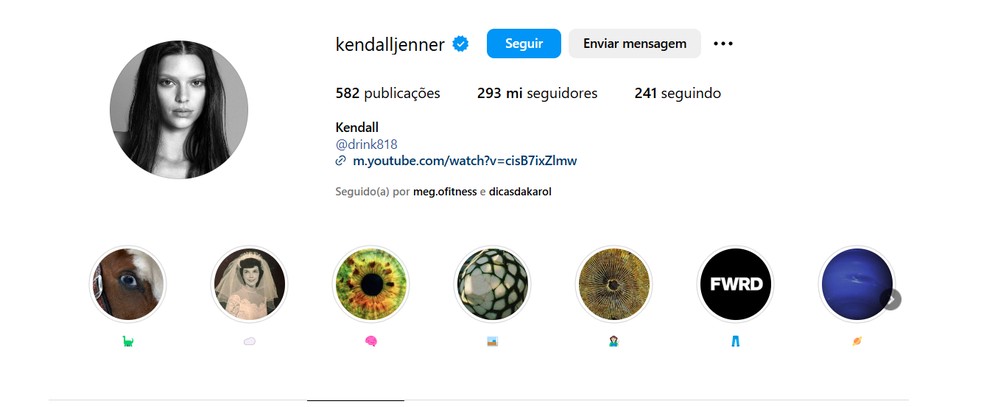 Kendall Jenner possui mais de 293 milhões de seguidores no Instagram. — Foto: Beatriz Abilio/TechTudo