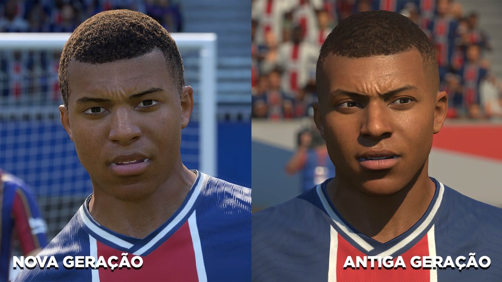 Mbappé do PSG tem modelo mais detalhado no FIFA 21 da nova geração — Foto: Reprodução/Murilo Molina