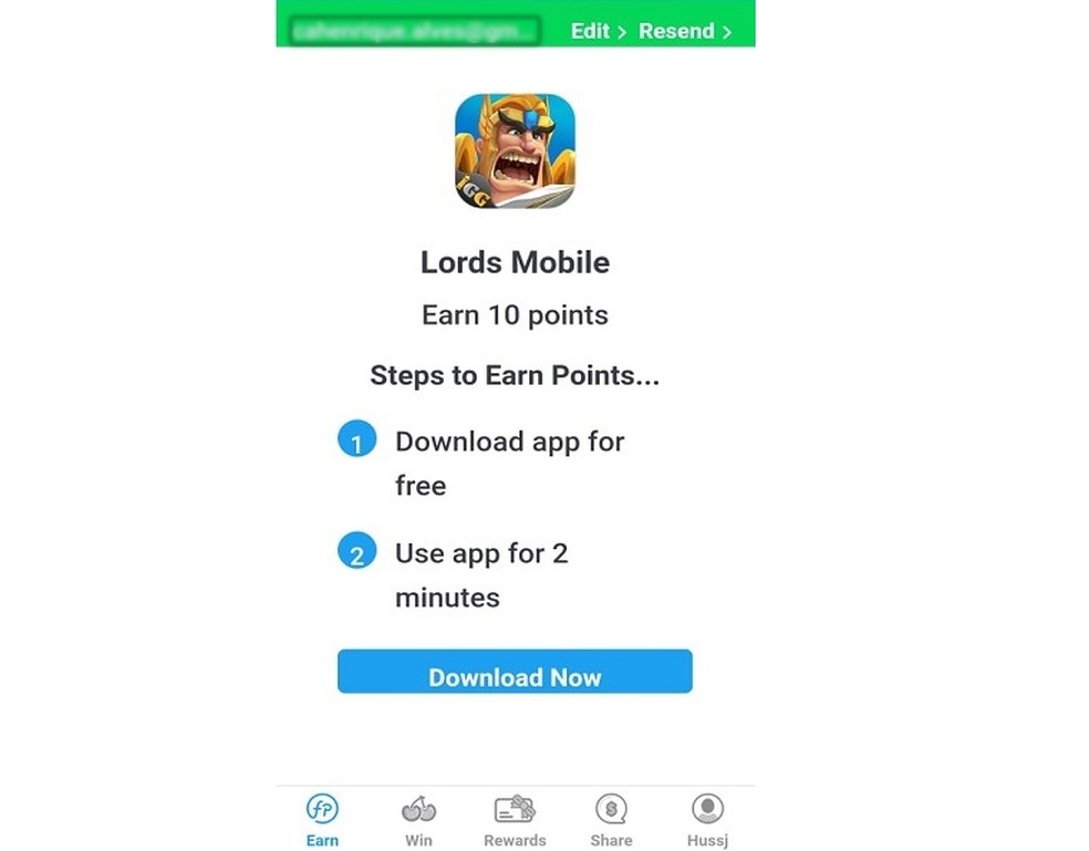 Lords Mobile é um dos games que oferece pontos para serem trocados por dinheiro em FeaturePoints — Foto: Reprodução/Carlos Palmeira