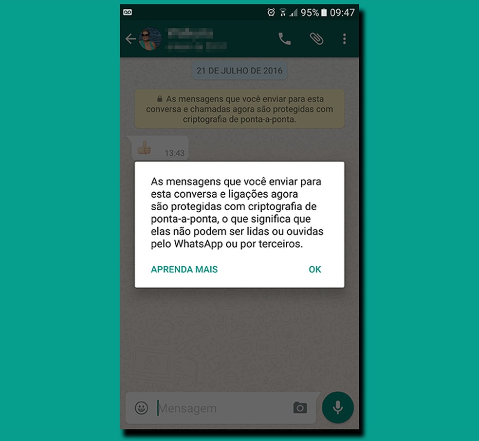 WhatsApp usa criptografia do tipo assimétrica (Foto: Reprodução/Filipe Garrett) (Foto: WhatsApp usa criptografia do tipo assimétrica (Foto: Reprodução/Filipe Garrett)) — Foto: TechTudo