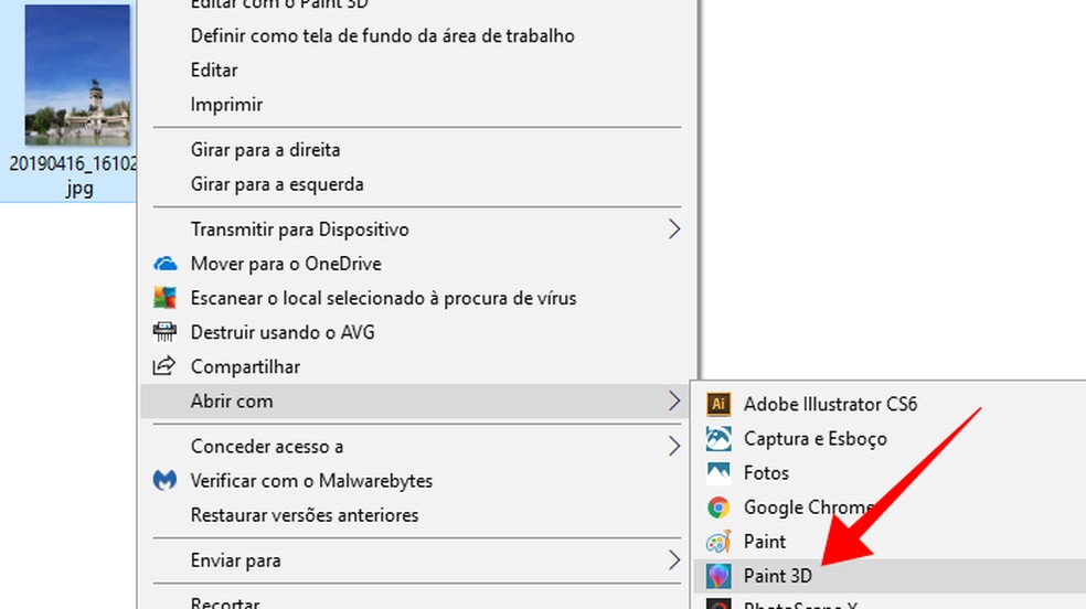 Abra uma imagem no Paint 3D — Foto: Reprodução/Paulo Alves