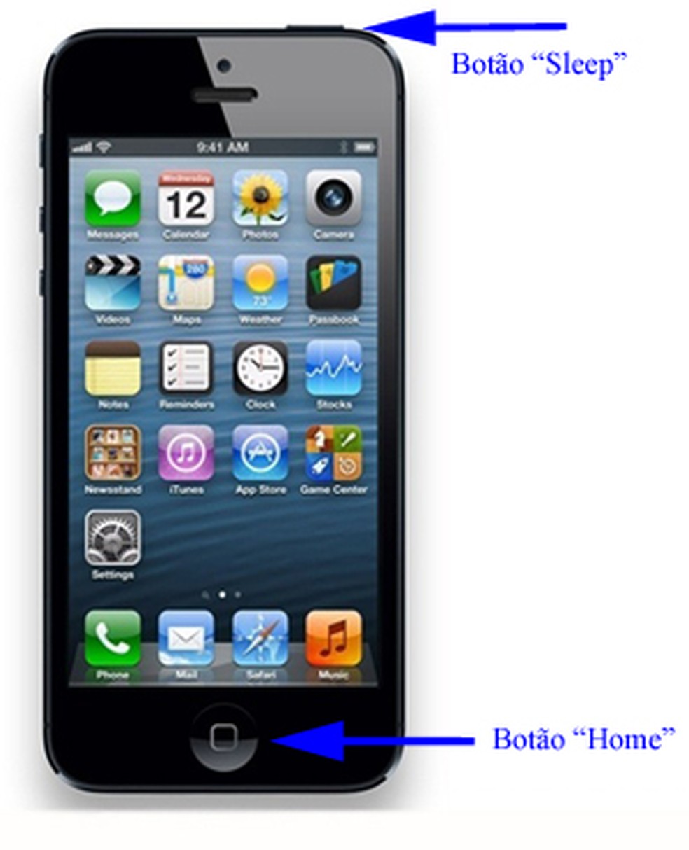 Botões 'Sleep' e 'Home' do iPhone (Foto: TechTudo) — Foto: TechTudo