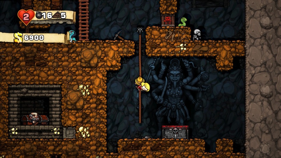 Spelunky é uma ótima pedida para quem curte games de exploração — Foto: Dilvugação/Steam