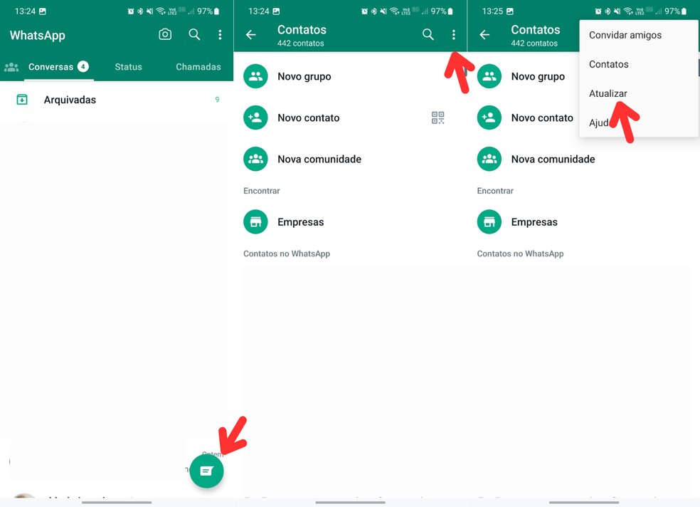 Atualize os contatos do WhatsApp no Android — Foto: Reprodução/Bruno De Blasi