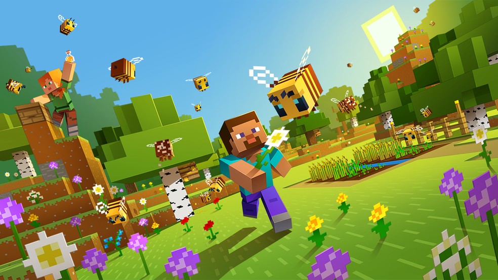 Minecraft é um jogo para toda a família onde você pode explorar o mundo com amigos — Foto: Divulgação/Mojang