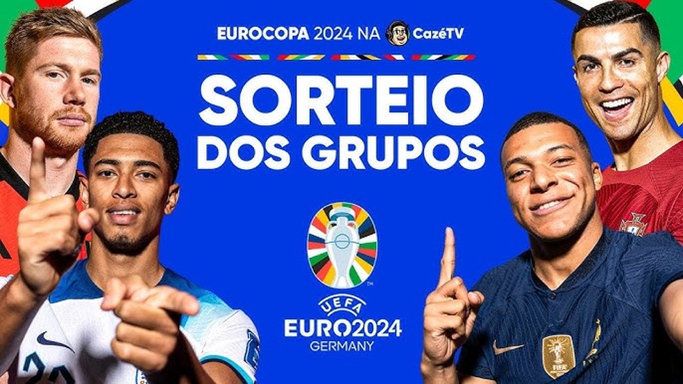 Saiba como assistir ao sorteio da Euro 2024 de graça na CazéTV — Foto: Divulgação/CazéTV