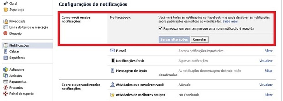 Pronto! Você desativou os sons do Facebook (Foto: Reprodução Thiago Barros) (Foto: Pronto! Você desativou os sons do Facebook (Foto: Reprodução Thiago Barros)) — Foto: TechTudo