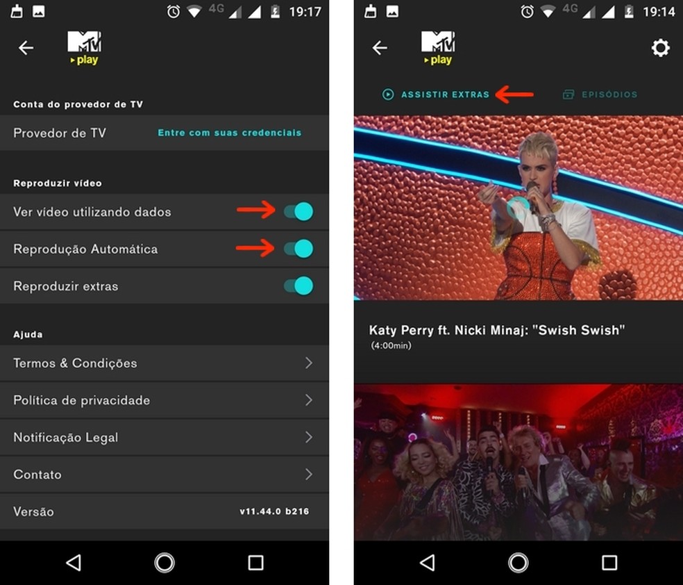 Configure o app MTV Play e veja vídeos extras na aba do MTV Video Music Awards — Foto: Reprodução/Raquel Freire