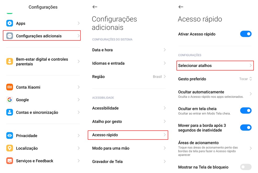 Saiba como ativar acesso rápido a aplicativos favoritos no Xiaomi — Foto: Reprodução/TechTudo