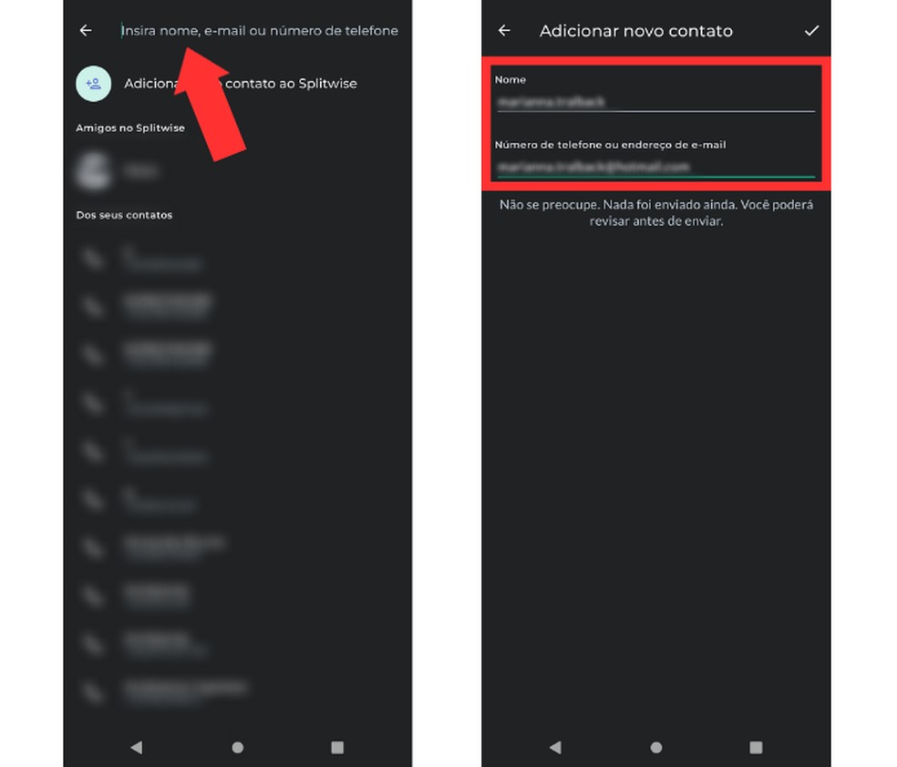 Para adicionar um participante em um grupo, é necessário inserir nome e e-mail (ou número de telefone) — Foto: Reprodução/Mariana Tralback