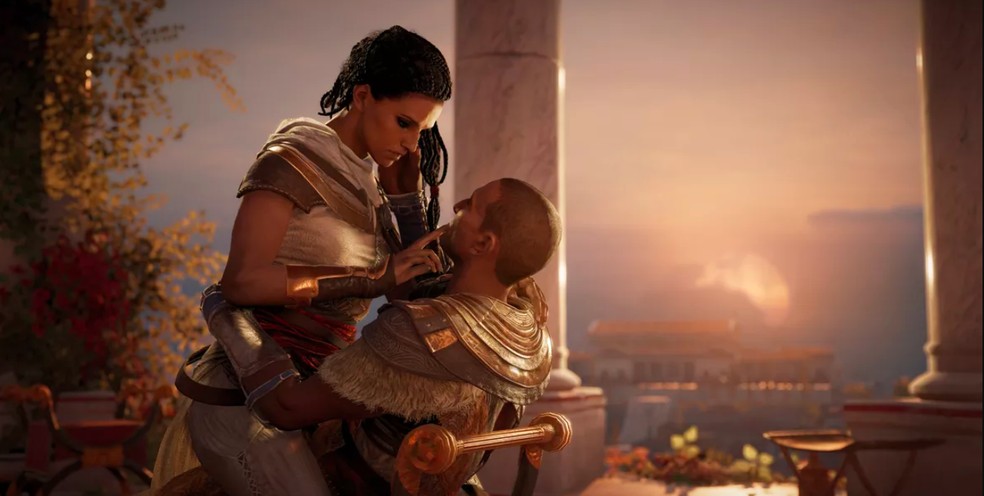 O sexo em Assassin's Creed tem um toque romântico — Foto: Reprodução/Felipe Vinha