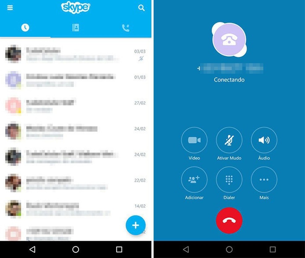 Skype para Android (Foto: Reprodução/Paulo Alves) — Foto: TechTudo
