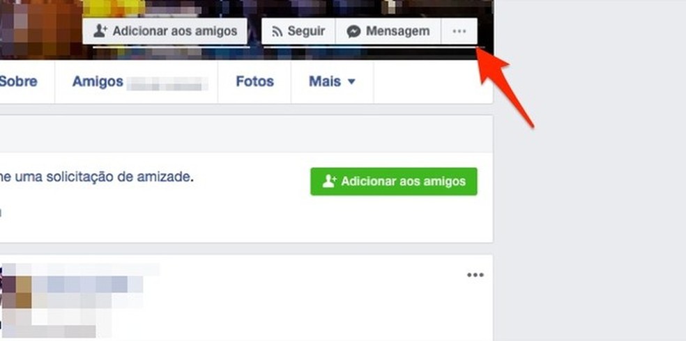 Ação para verificar opções para um perfil no Facebook (Foto: Reprodução/Marvin Costa) — Foto: TechTudo
