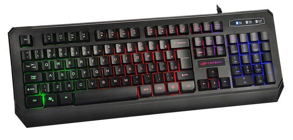 KG-50BK da C3 Tech é um teclado de membrana com anti-ghosting — Foto: Divulgação/C3 Tech