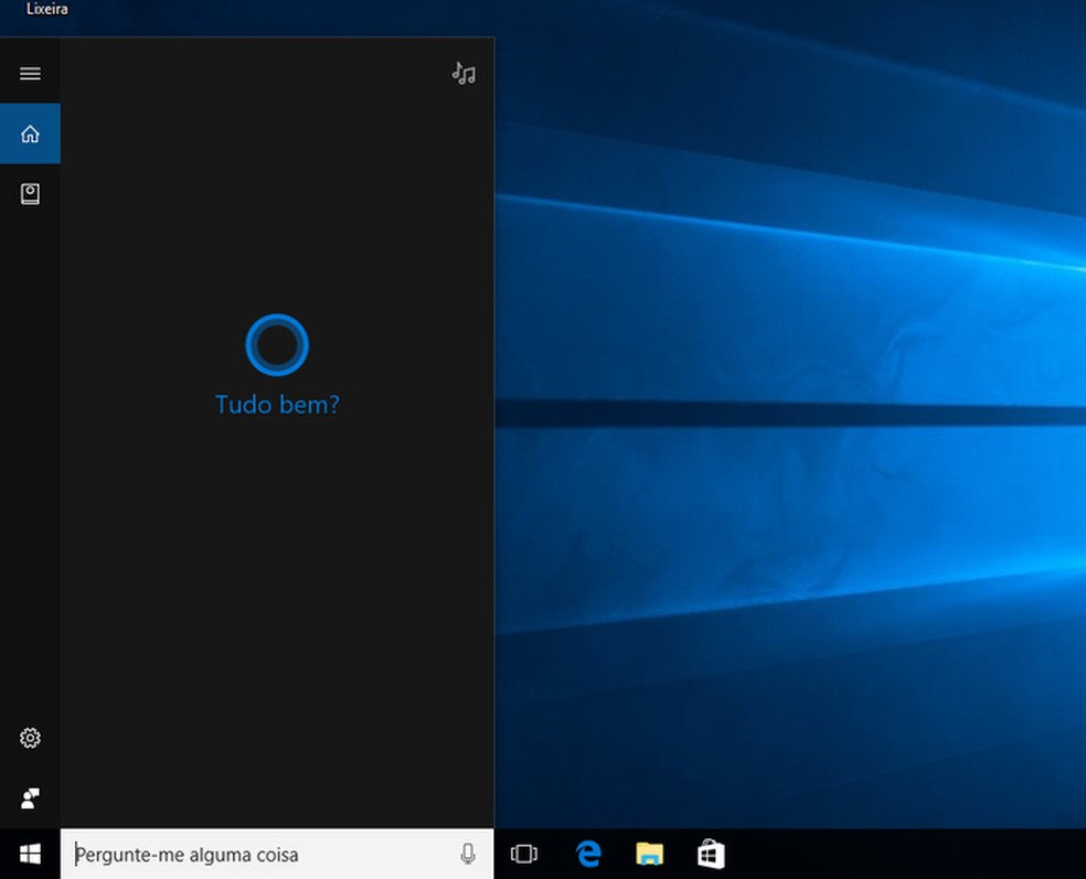 Cortana funcionará normalmente em Português no Windows 10 (Foto: Reprodução/Elson de Souza) — Foto: TechTudo