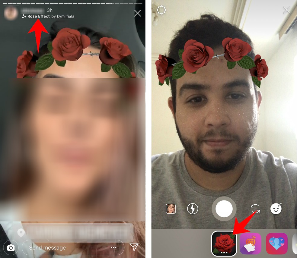 É possível copiar um filtro usado por um amigo nos Stories do Instagram — Foto: Reprodução/Rodrigo Fernandes