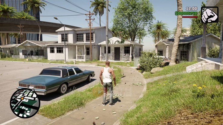 A vegetação é um dos pontos dessa versão de GTA: San Andreas que ajuda a compor o visual realista