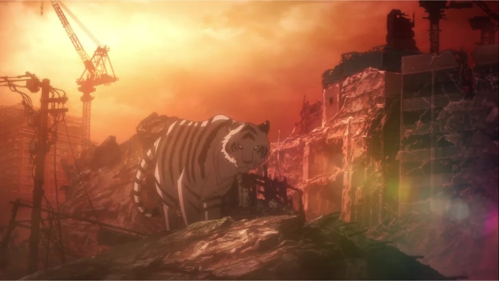 Bakko é o tigre da 3ª Divisão da Força de Defesa, e protagoniza grandes cenas de luta no anime — Foto: Reprodução/Crunchyroll