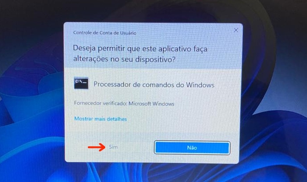 Caixa de controle de conta de usuário do Windows  — Foto: Reprodução/Raquel Freire