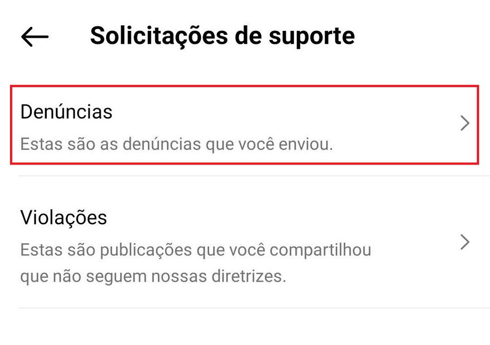 Como ver a lista de denúncias que você fez no Instagram pelo celular — Foto: Reprodução/Bruno Guerra