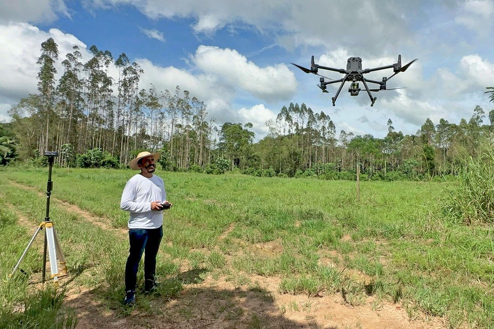 No Acre, drones são utilizados no manejo florestal de madeira, reduzindo os custos em 31,5% — Foto: Divulgação