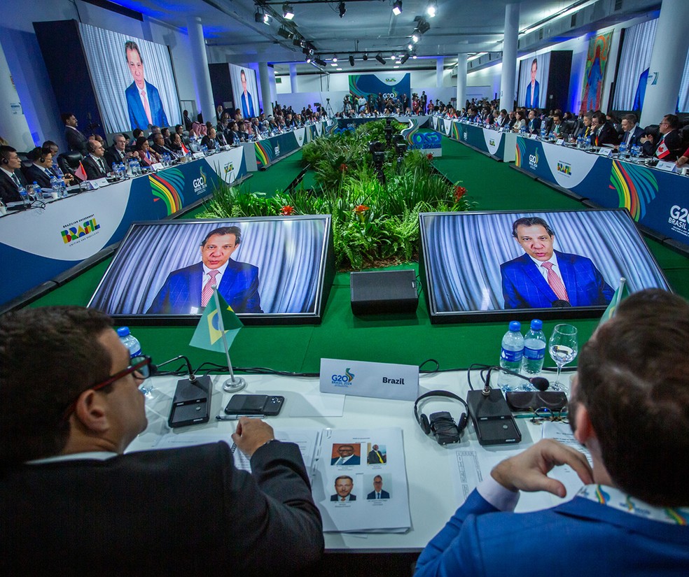 Reunião de ministros de finanças do G20 trouxe à tona as perspectivas globais sobre aspectos macroeconômicos — Foto: Kelly Fersan/MF