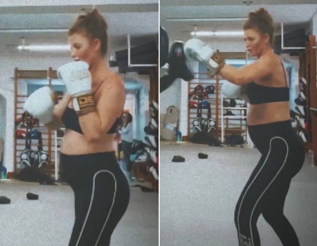 Grávida, Cintia Dicker faz treino de luta (Foto: Reprodução/Instagram)